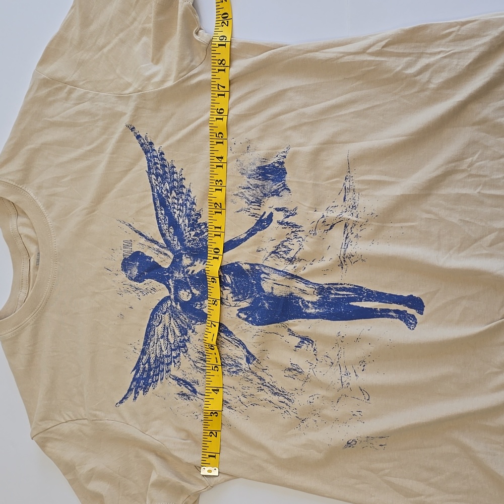 NWOT Nirvana In Utero Graphic Short Sleeve Tshirt Beige Blue Size Small - Picture 12 of 15